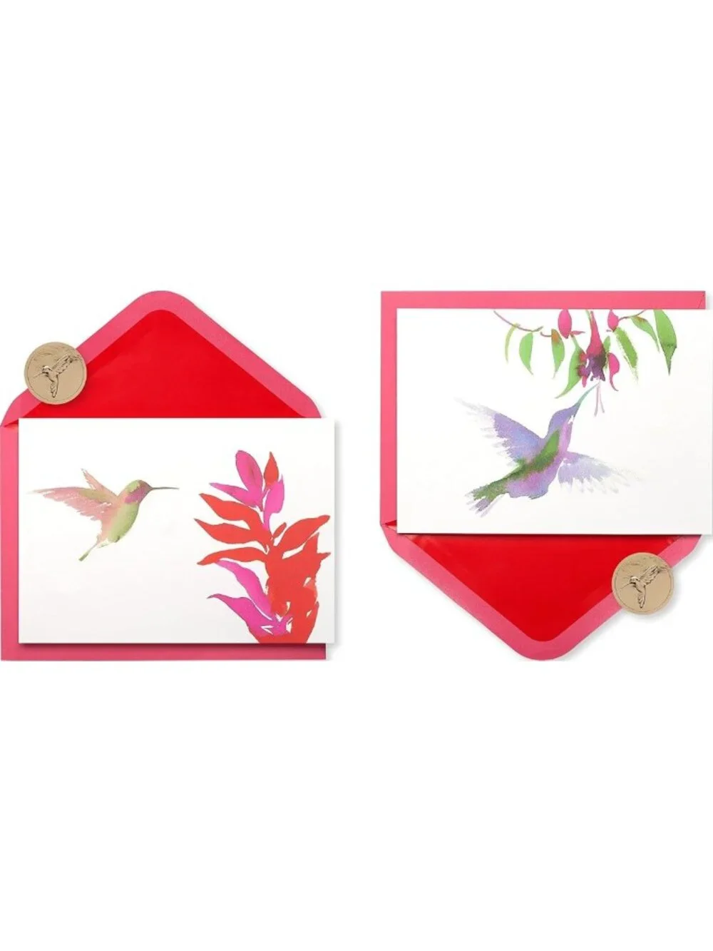 Watercolor Hummingbird All Occasion Greeting Cards with Envelopes & Seals - 12